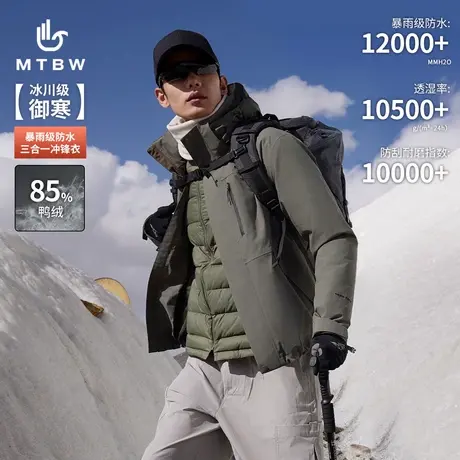 【华夏之壳-火系列】美特斯邦威羽绒内胆冲锋衣男25春新款登山服商品大图