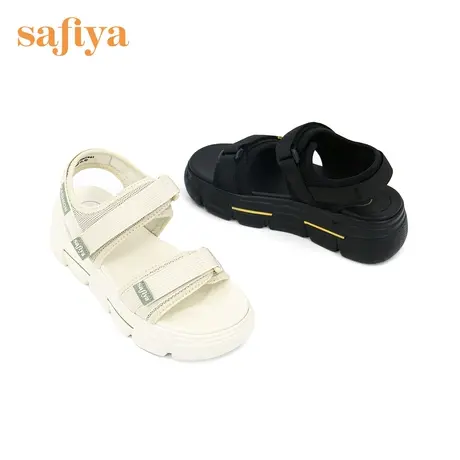 Safiya/索菲娅厚底织带撞色魔术贴运动凉鞋穿脱方便舒适增高凉鞋商品大图