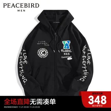 太平鸟男装 2024年春季宽松纯棉男士卫衣潮B2BFD1320商品大图