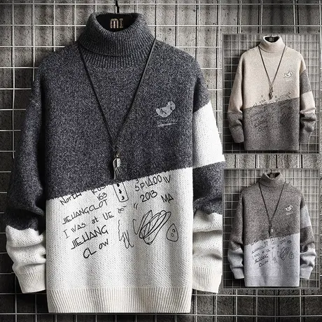 2023年秋季新款宽松针织衫韩版潮流百搭潮牌套头青少年学生毛衣潮商品大图