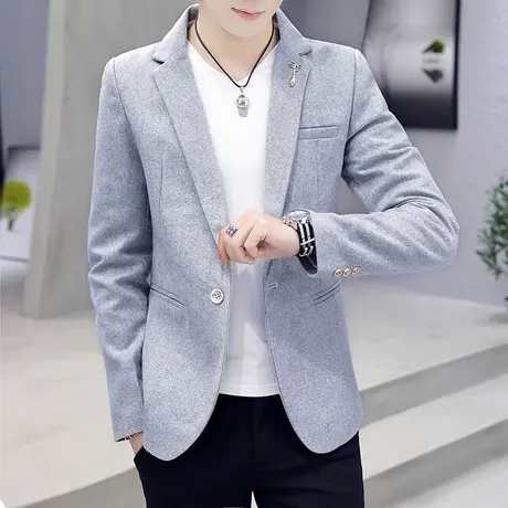 春季小西装男韩版修身流行单西便服男士外套春秋季帅气休闲西服潮商品大图