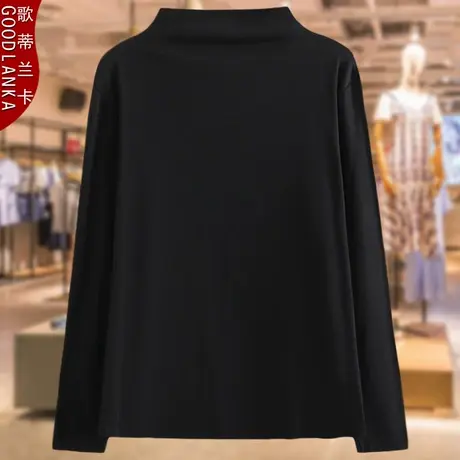 40-50岁妈妈打底衫秋季新款2022洋气时尚大码女装半高领长袖上衣商品大图