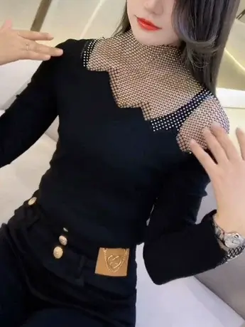 法式小众时尚气质内搭针织衫2023秋季新款女高级感百搭修身打底衫商品大图