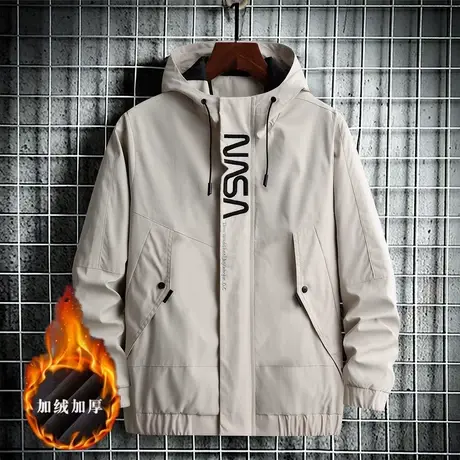 外套男士冬季2020新款休闲帅气加厚连帽夹克秋冬款潮流秋装上衣服商品大图