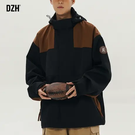 男士冲锋衣外套男潮牌宽松男装2023新款春秋季美式机能风工装夹克商品大图