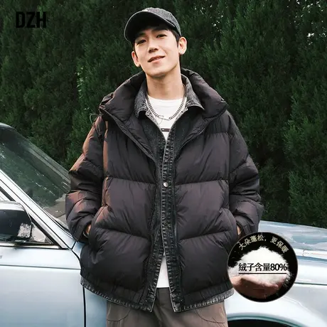 男士情侣连帽羽绒服男冬季短款加厚面包服2023年新款羽绒外套夹克图片