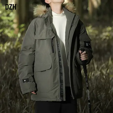 男士户外棉服男冬季棉袄2024新款大毛领工装棉衣外套男款冬天夹克商品大图