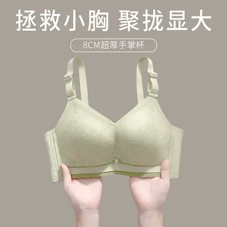 小胸聚拢显大超厚8厘米手掌杯内衣女士防下垂收副乳蕾丝文胸胸罩商品大图
