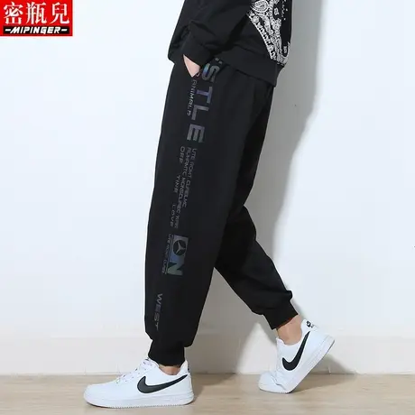 加绒运动裤男秋冬季男士大码青少年加肥加大潮牌胖子休闲裤裤子男商品大图