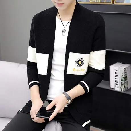 开衫男外套秋季帅气毛衣男士日系针织衫外穿情侣潮流秋装韩版上衣商品大图