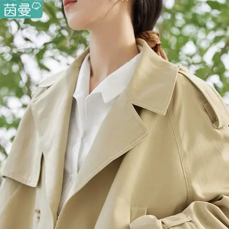 茵曼官方旗舰店短款风衣外套小个子2024新款春秋上衣女款高级感图片