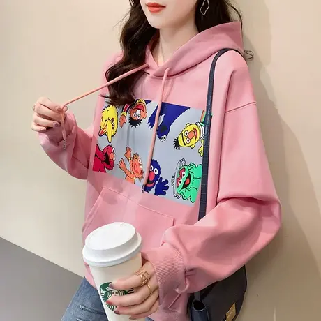 秋季韩版宽松连帽卫衣女2023年新款秋季爆款短款外套设计感上衣女商品大图