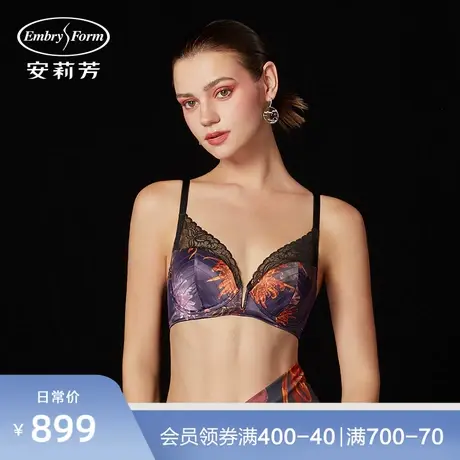 安莉芳新品蕾丝国潮专柜定制印花内衣软钢圈舒适女士文胸EB00545图片