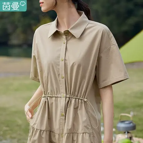 茵曼旗舰店裙子仙女超仙连衣裙2023夏季新款衬衫裙设计感小众高端图片