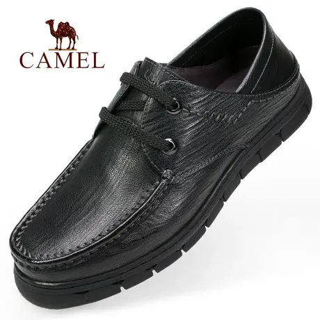 Camel/骆驼春秋季系带舒适真头层牛皮中年单爸爸男式父亲休闲鞋子商品大图