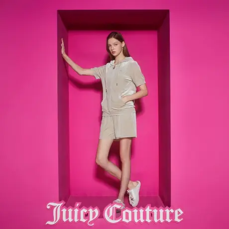 Juicy Couture橘滋女装新款女装重工金丝皇冠绣花烫钻丝绒外套图片
