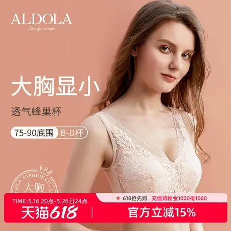 雅黛丽内衣女大胸显小聚拢文胸无钢圈调整型收副乳防下垂美背胸罩商品大图