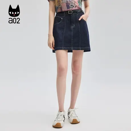 a02修身牛仔半身裙女2025新款夏季裙子通勤穿搭修身显瘦女装图片