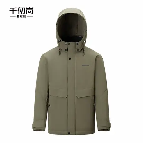【鹅绒】千仞岗冬季中老年男士送爸爸可脱卸帽羽绒服工装保暖外套商品大图
