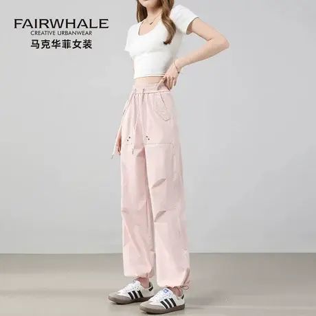 马克华菲工装休闲裤女夏季新款透气冰丝凉感户外三防直筒束脚长裤图片