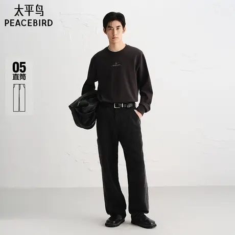 【商场同款】太平鸟男装 2025年秋季新款黑色牛仔裤男B1HAF3134图片