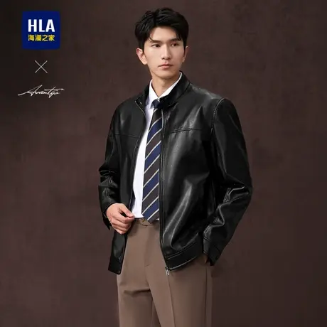 HLA/海澜之家轻商务时尚系列夹克2024秋季新款立领低调休闲外套男图片