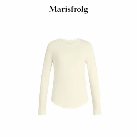 【精简美学】Marisfrolg玛丝菲尔冬季新款米白色简约T恤打底衫女商品大图