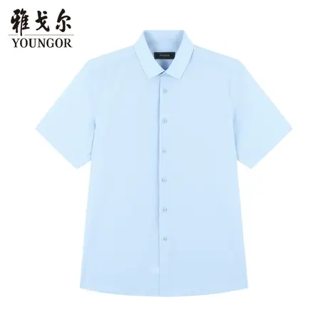 雅戈尔奥莱 男装短袖衬衫商务休闲纯DP免烫短袖衬衫男商品大图