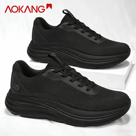 奥康男鞋2026新款春季黑色耐脏跑步鞋轻便透气缓震男款休闲运动鞋图片