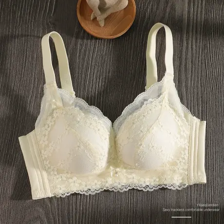 文胸加厚款聚拢上托收副乳平胸专用显大秋冬超厚无钢圈小胸内衣女商品大图