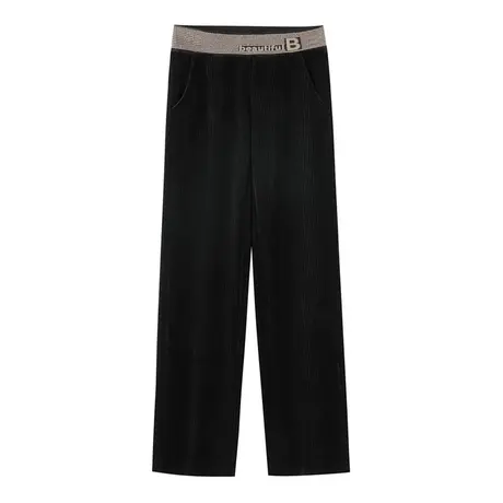 爱朴大码裤子女2023年秋冬新款微胖mm显瘦气质加厚大码直筒裤子商品大图