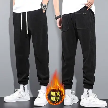 秋冬灯芯绒裤子男2023新款男装休闲长裤男士加绒束脚运动裤秋冬季商品大图
