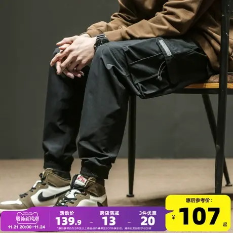 唐狮2023新款春秋休闲裤男束脚宽松工装裤子运动裤潮牌商品大图