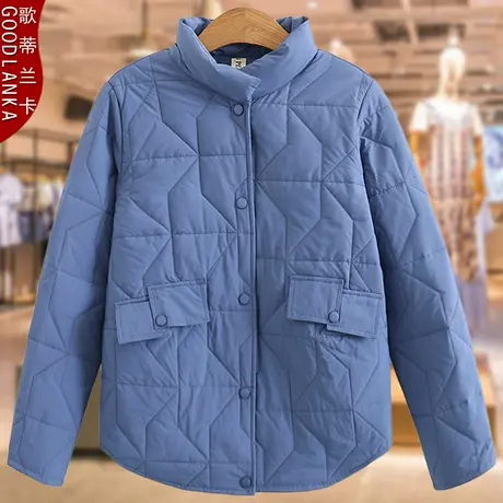 加肥加大码女装胖妈妈秋冬羽绒棉服女宽松短款小棉袄加厚棉衣外套商品大图