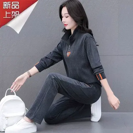 恋上17号减龄洋气卫衣运动套装女秋装时尚2023新款妈妈休闲服春秋商品大图