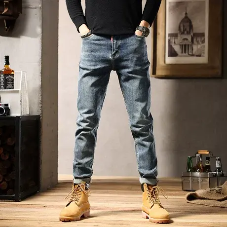 Modi Nick/摩帝尼克时尚百搭男士牛仔裤宽松直筒修身潮流休闲长裤商品大图