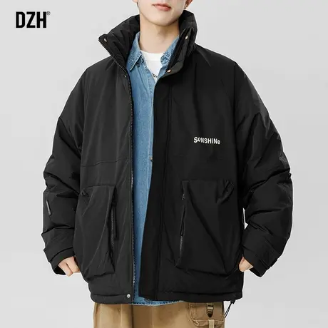 青少年黑色棉衣男加厚外套冬季保暖棉服男款2023新款情侣款面包服图片