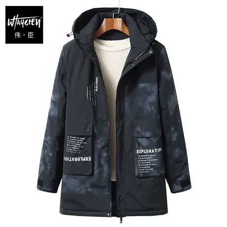 伟臣潮牌大码男装冬季加厚迷彩棉衣男胖子加肥加大宽松工装棉袄男图片
