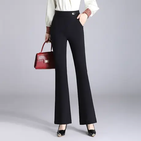 黑色微喇西装裤女高腰2024春季新款显瘦显腿长喇叭裤气质休闲长裤商品大图