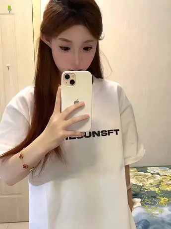 2024春秋季新款设计感美式短袖t恤女宽松复古百搭上衣oversizet潮图片