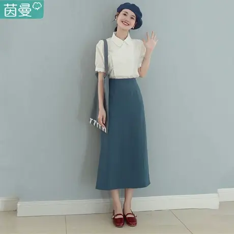 茵曼甜美新中式衬衫女士2024年夏季新款半袖棉麻短款亚麻衬衣上衣图片
