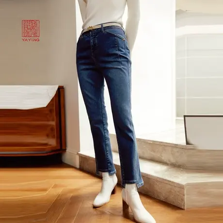 EP雅莹高端系列 火山岩气凝胶显瘦微喇牛仔裤 2023秋冬新款J606A图片