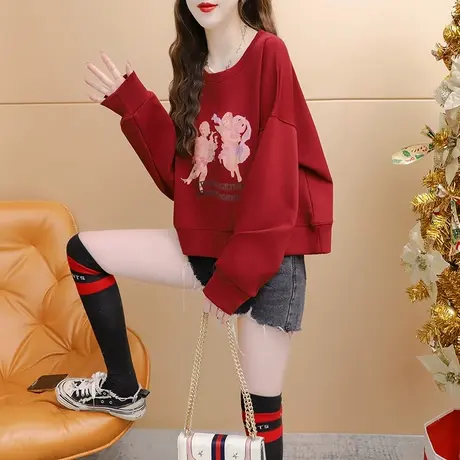 短款小个子卫衣外套女2023新款秋冬季时尚洋气减龄宽松设计感上衣图片