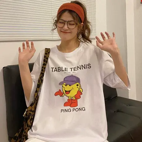 vintage短袖t恤女夏季薄款纯棉宽松韩版ins设计感小众港风上衣服图片