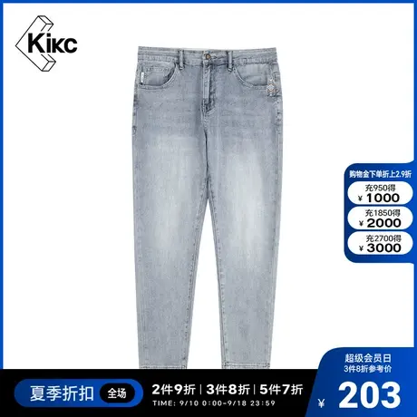 kikc牛仔裤男2022夏季新款商场同款时尚潮流休闲修身经典牛仔裤子图片