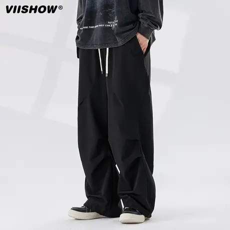 VIISHOW秋季潮牌港风宽松休闲伞兵裤子男装新款工装运动长裤男士商品大图