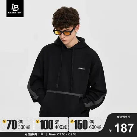 LiLbetter连帽卫衣男秋季新款外套潮牌高级男装宽松运动复古上衣商品大图