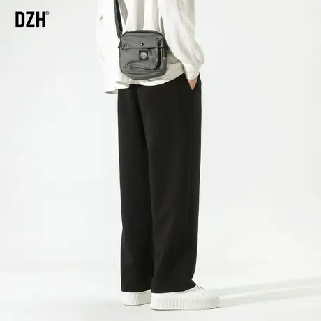 男士黑色休闲裤男秋季垂感坠感裤子男裤2023新款小西裤直筒裤长裤商品大图