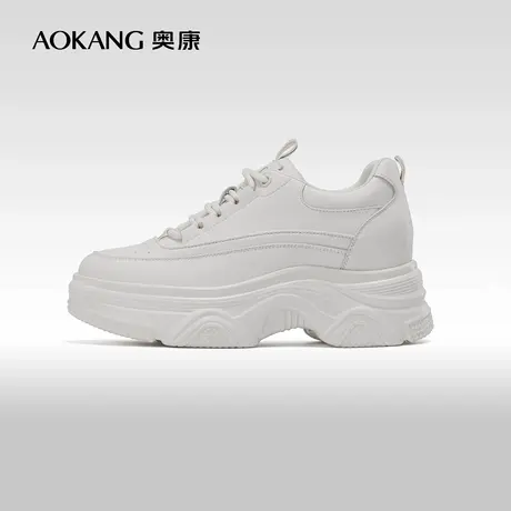奥康女鞋 春秋季新款厚底增高小白鞋舒适休闲运动百搭日常青年图片