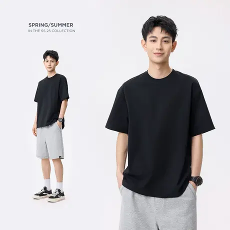 hansca 休闲运动套装男2025夏季索罗娜凉感防嗮短袖T恤运动五分裤图片